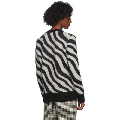Shop Ami Alexandre Mattiussi Black And White Striped Zebra Sweater In Noir/blanc