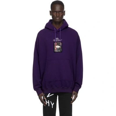 Shop Givenchy Purple 'studio Homme' Hoodie In 501-dark Pu