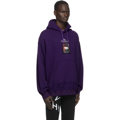 Shop Givenchy Purple 'studio Homme' Hoodie In 501-dark Pu