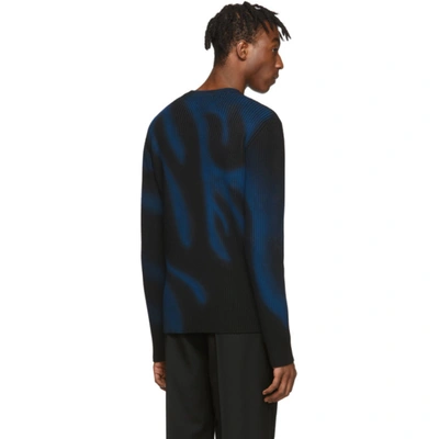 Shop Balenciaga Black & Blue Flame Sweater In 1165 Black/