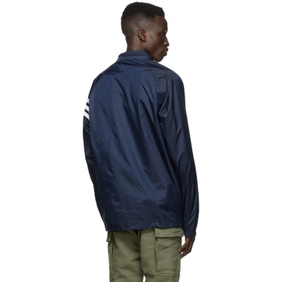 Shop Adidas X Human Made Navy Hooded Windbreaker Jacket In Collegiate