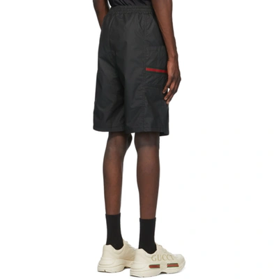 Shop Gucci Black Waterproof Cargo Shorts In 1043 Blkmix