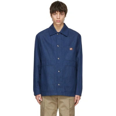 Shop Acne Studios Indigo Denim Workwear Jacket In Indigo Blue