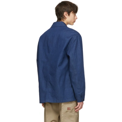Shop Acne Studios Indigo Denim Workwear Jacket In Indigo Blue