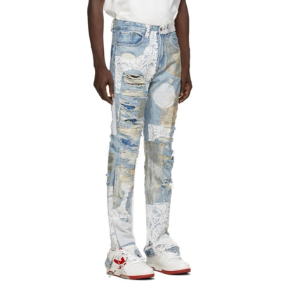 Shop Who Decides War By Mrdr Brvdo Blue Lace Altar Jeans In Sky