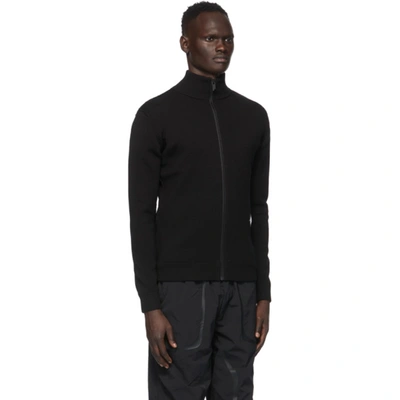 Shop A-cold-wall* Black Wool Rhombus Zip-up Jacket