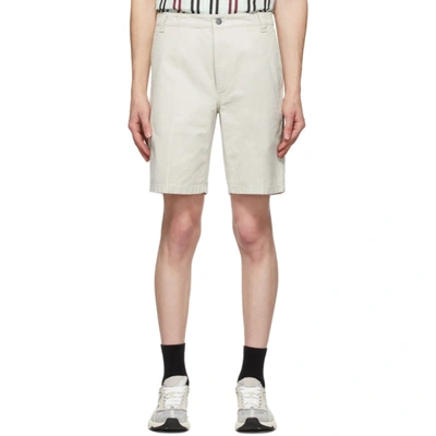 Shop Acne Studios Beige Cotton Canvas Shorts In Oat Beige