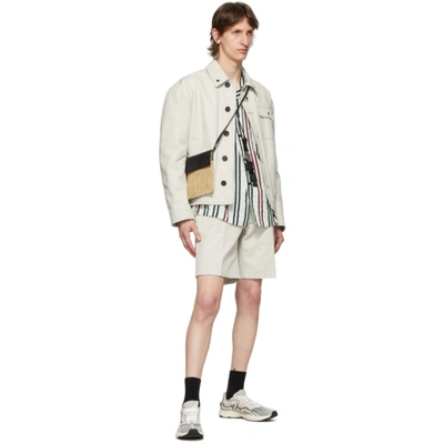 Shop Acne Studios Beige Cotton Canvas Shorts In Oat Beige