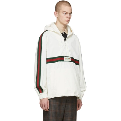 Shop Gucci White Cotton Canvas Windbreaker Jacket In 9061 White