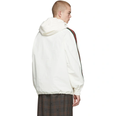 Shop Gucci White Cotton Canvas Windbreaker Jacket In 9061 White