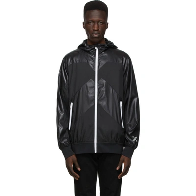 Shop Kenzo Black Sport Windbreaker Jacket In 99 Black