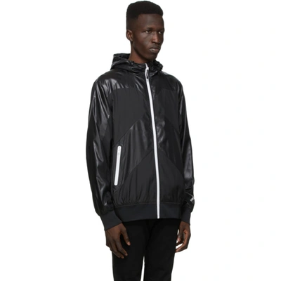 Shop Kenzo Black Sport Windbreaker Jacket In 99 Black