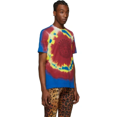 Shop Versace Multicolor Medusa Tie-dye T-shirt In A7000 Multi