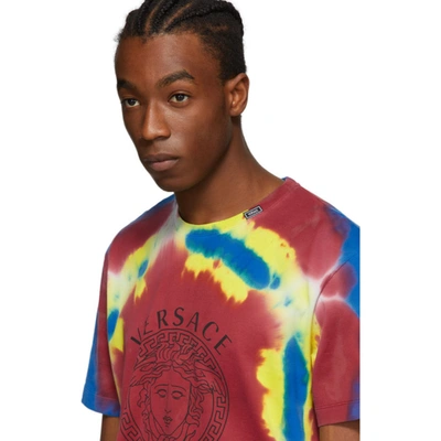 Shop Versace Multicolor Medusa Tie-dye T-shirt In A7000 Multi