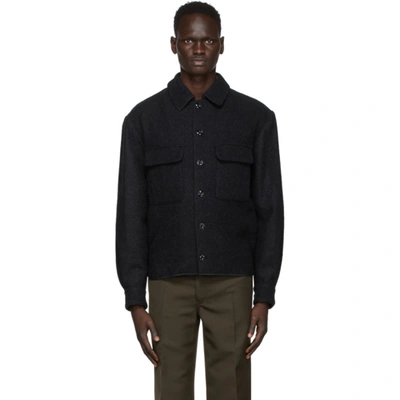Lemaire Wool & Alpaca Boxy Shirt Jacket In 999 Black | ModeSens