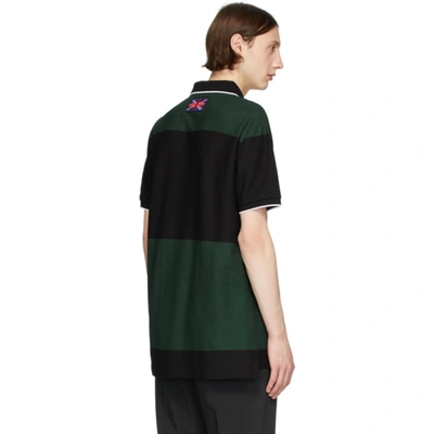 Shop Burberry Ssense Exclusive Black & Green Copland Polo In Dkpne Green