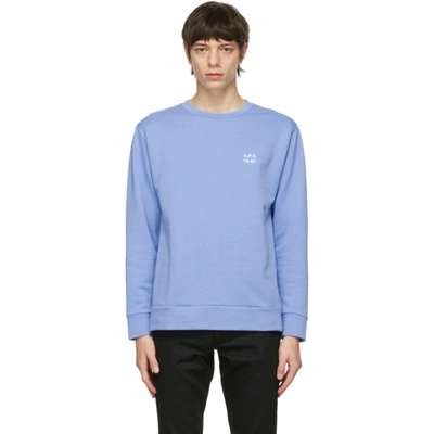 Shop Apc Blue Mike Sweatshirt In Iaa Blue
