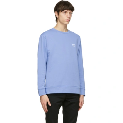 Shop Apc Blue Mike Sweatshirt In Iaa Blue