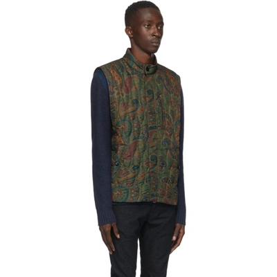 Shop Etro Green Paisley Vest