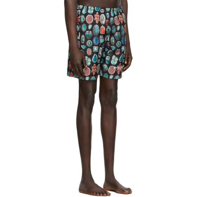 Shop Palm Angels Black Jewels Swim Shorts In Black/multi