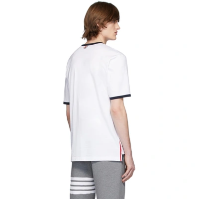 Shop Thom Browne White Ringer T-shirt In 100 White