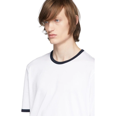 Shop Thom Browne White Ringer T-shirt In 100 White