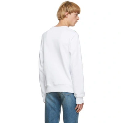 Shop Maison Margiela White Printed Sweatshirt In 100 White