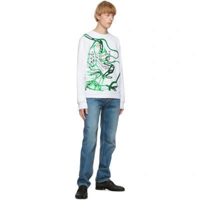 Shop Maison Margiela White Printed Sweatshirt In 100 White