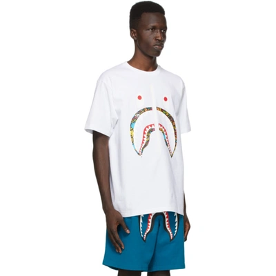 Shop Bape White Bandana Milo Pool Shark T-shirt In Wht