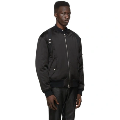 Shop Alexander Mcqueen Black Harness Bomber Jacket In 1000 Black