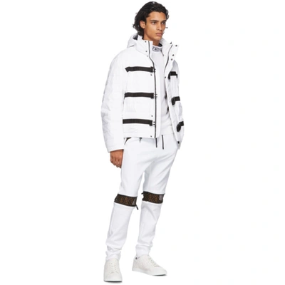 Shop Fendi Off-white Wool Tape Sweater In F0qa0 White