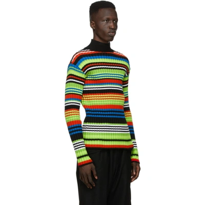 Shop Agr Ssense Exclusive Multicolor Striped Turtleneck In Grn/yel/blu