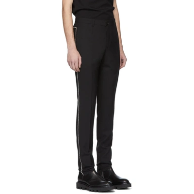 Shop Versace Black Swarovski Evening Trousers In A1008 Black