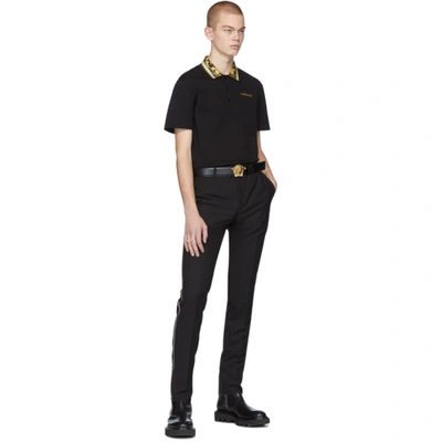 Shop Versace Black Swarovski Evening Trousers In A1008 Black