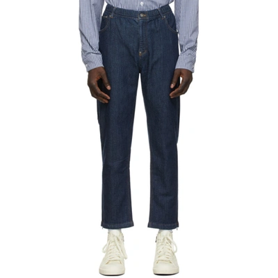Shop Adidas X Human Made Navy Track Pant Jeans In Collegiate