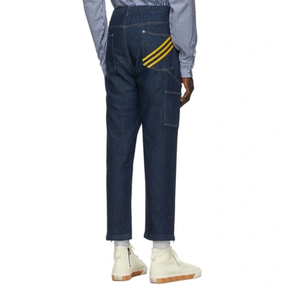 Shop Adidas X Human Made Navy Track Pant Jeans In Collegiate