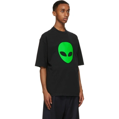 Shop Balenciaga Black Alien Medium Fit T-shirt In 9113 Black/