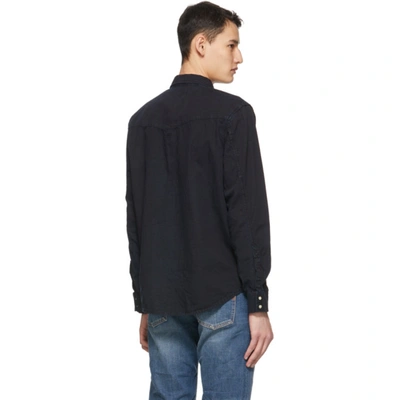 Shop Nudie Jeans Black Denim Organic George Shirt