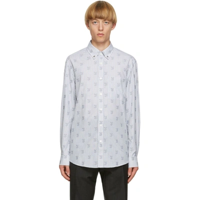 Shop Burberry White And Navy Monogram Cuttler Shirt In White Ip Pa