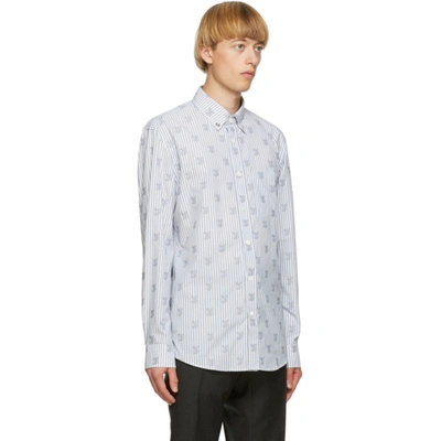 Shop Burberry White And Navy Monogram Cuttler Shirt In White Ip Pa