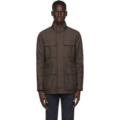 Shop Ermenegildo Zegna Grey Field Jacket In 478 Lt Gry