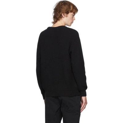 Shop Moschino Black 'uomo' Crewneck Sweater In J0555 Blk