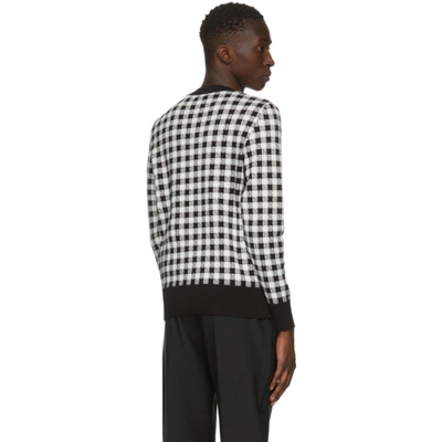 Shop Ami Alexandre Mattiussi Black And White Jacquard Gingham Sweater In Wht/blk 101