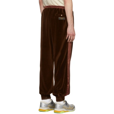 Shop Gucci Brown Chenille Jogging Lounge Pants In 2073 Chocol