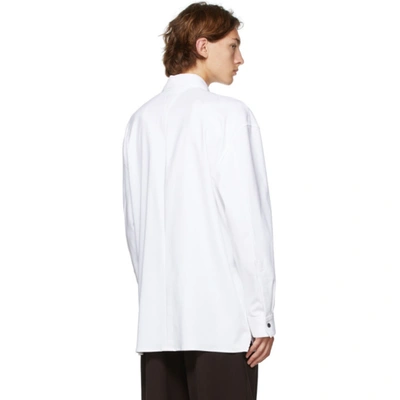 Shop Bottega Veneta White Gabardine Studded Shirt In 9000 White