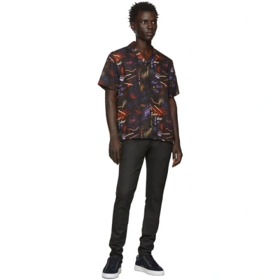 Shop Saturdays Surf Nyc Black Midnight Paradise Shirt In Mid Paradis