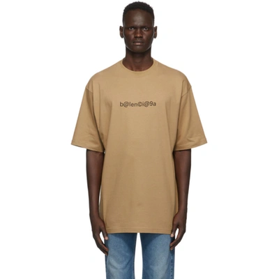 Shop Balenciaga Brown Symbolic T-shirt In 9605oat/bl