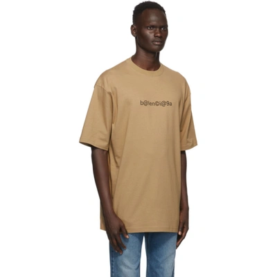 Shop Balenciaga Brown Symbolic T-shirt In 9605oat/bl