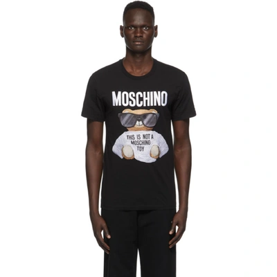 Shop Moschino Black Micro Teddy Bear T-shirt In V2555 Black