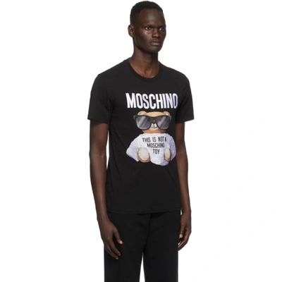 Shop Moschino Black Micro Teddy Bear T-shirt In V2555 Black